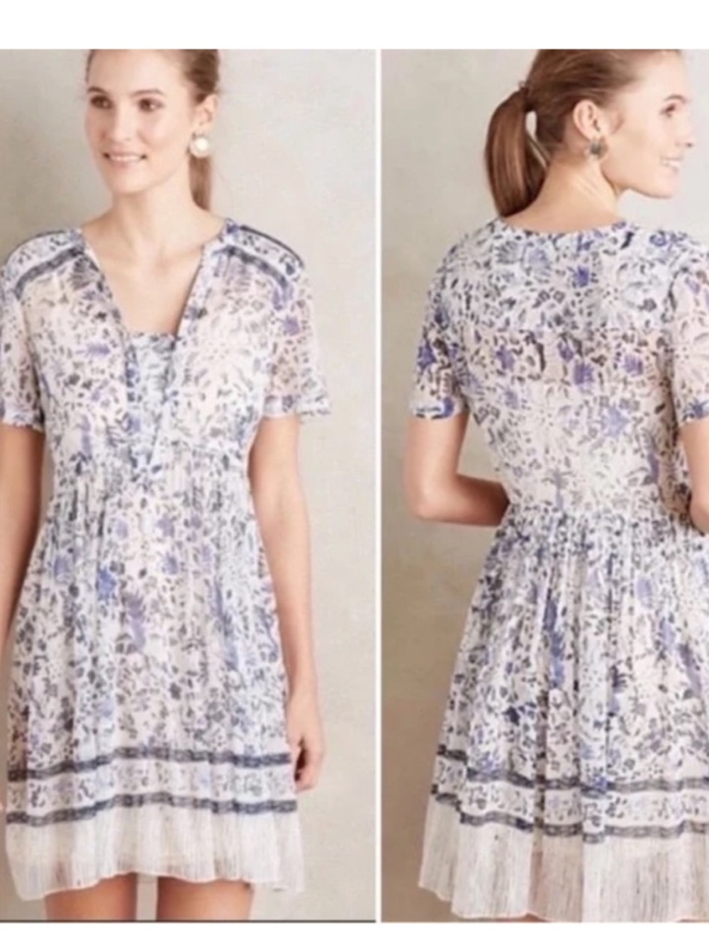 Maeve: Delicate Floral Short Sleeve Dress